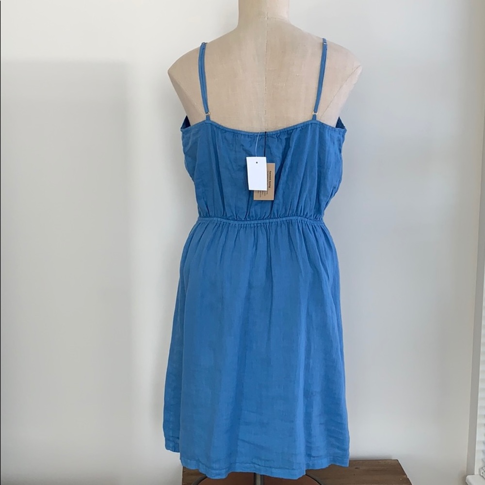 NWT J. Crew Blue Linen Spaghetti Strap Dress - Picture 6 of 7